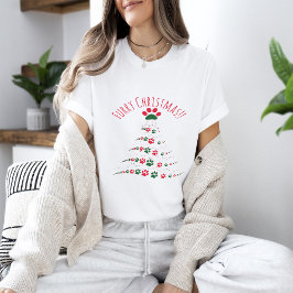 Hondenliefhebbers Paw kerstboom | kerst T-shirt