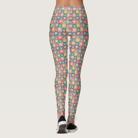 Hondenliefhebbers Paw Prints en Hearts Leggings (Achterkant)