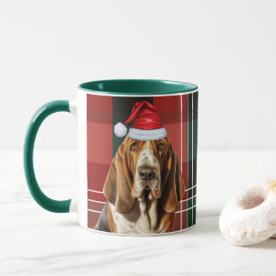 Hondenliefhebber's Red Green Plaid Basset Hound Ho Mok