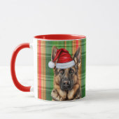 Hondenliefhebber's Red Green Plaid en GSD Holiday Mok (Links)