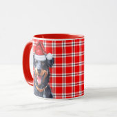 Hondenliefhebber's Red Plaid en Beauceron vakantie Mok (Voorkant links)