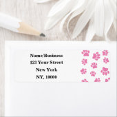 Hondenliefhebbers Roze Pootafdrukken Etiket (Insitu)