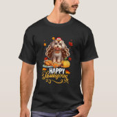 Hondenliefhebbers Schattige Poedel kalkoen Happy T T-shirt (Voorkant)