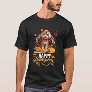 Hondenliefhebbers Schattige Poedel kalkoen Happy T T-shirt