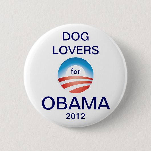 hondenliefhebbers Stemming in Obama 2012 Ronde Button 5,7 Cm (Voorkant)