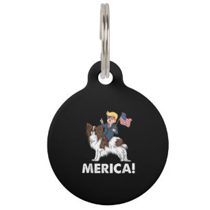 Hondenliefhebbers Trump Riding Papillon Merica Huisdierpenning