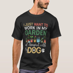 Hondenliefhebbers tuinieren mannen vrouwen tuinier t-shirt