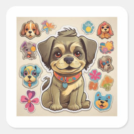 Hondenliefhebbers Vierkante Sticker