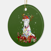 Hondenliefhebbers voor kerstfeestdagen met Bull Te Keramisch Ornament (Links)