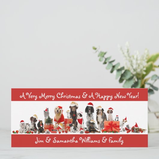 Hondenliefhebbers - Vroege kerstkaart (Staand voorkant)