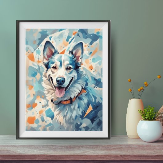 Hondenliefhebbers Wandkunst/ blauwtint [3/3] Poster