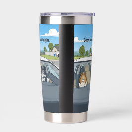 Hondenliefhebbers waterfles, Sheltie & border coll Geïsoleerde Drinkbeker