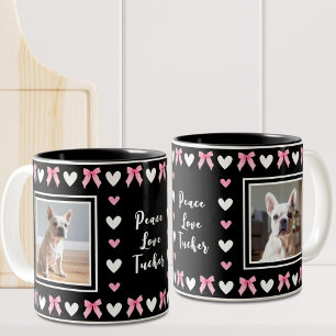 Hondenliefhebbers Zwart 2 Foto Tweekleurige Koffiemok