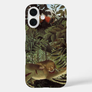 Hondenlion van Henri Rousseau,  dier in het wild iPhone 16 Hoesje