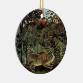 Hondenlion van Henri Rousseau, dier in het wild Keramisch Ornament (Rechts)