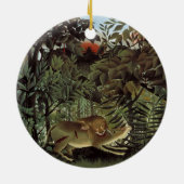Hondenlion van Henri Rousseau, dier in het wild Keramisch Ornament (Achterkant)