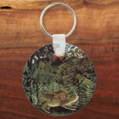 Hondenlion van Henri Rousseau,  dier in het wild Sleutelhanger (Voorkant)