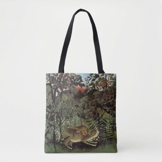 Hondenlion van Henri Rousseau,  dier in het wild Tote Bag (Voorkant)
