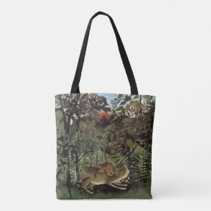 Hondenlion van Henri Rousseau, dier in het wild Tote Bag