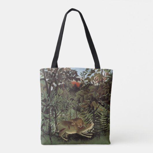 Hondenlion van Henri Rousseau,  dier in het wild Tote Bag (Achterkant)