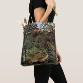 Hondenlion van Henri Rousseau,  dier in het wild Tote Bag (Dichtbij)