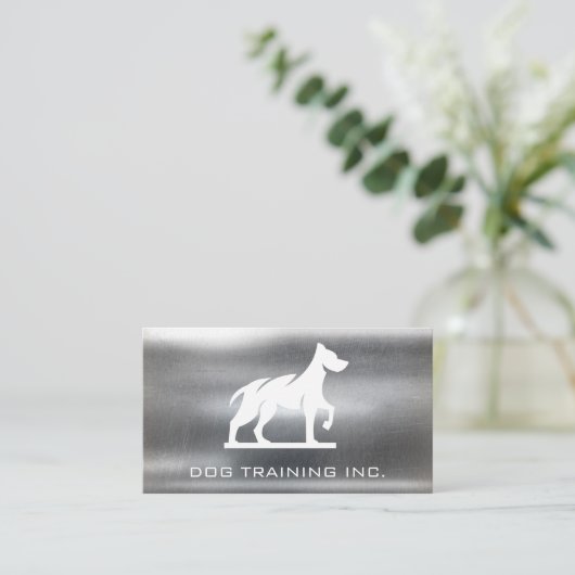 Hondenlogo | Metalen achtergrond Visitekaartje (Staand voorkant)