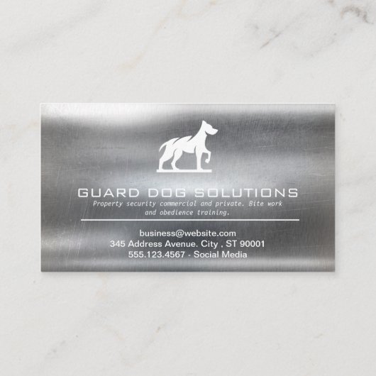Hondenlogo | Metalen achtergrond Visitekaartje (Achterkant)
