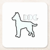 Hondenlogo Wit Kartonnen Onderzetters (Voorkant)
