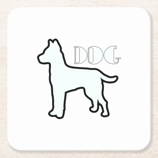 Hondenlogo Wit Kartonnen Onderzetters (Voorkant)