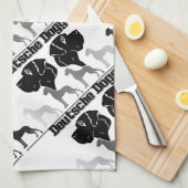 Hondenlogo Zwart Grijs Theedoek (Quarter Fold)