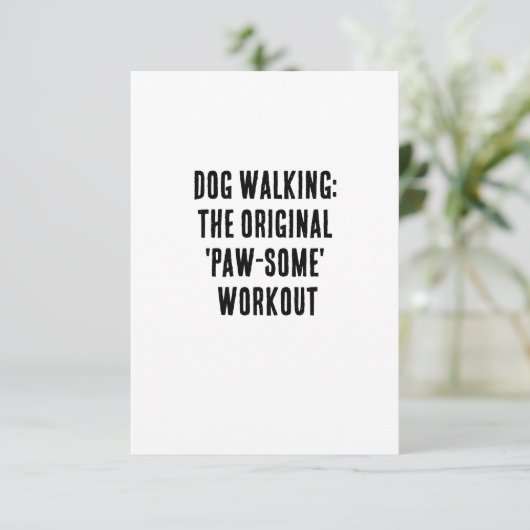 Hondenloop: de originele 'poot-some' workout bedankkaart (Staand voorkant)