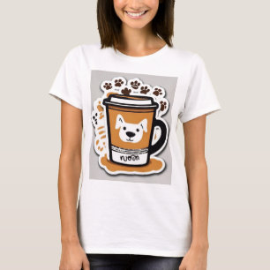 Hondenmama Energie T-shirt – Schattige Paw & Coffe