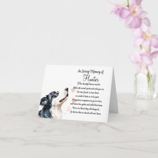 Hondenmedeleven Gepersonaliseerde naam border Kaart (Orchidee)