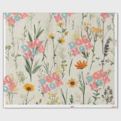 Hondenmoeder Bloemen Cadeaupapier (Vlak)