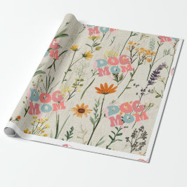 Hondenmoeder Bloemen Cadeaupapier