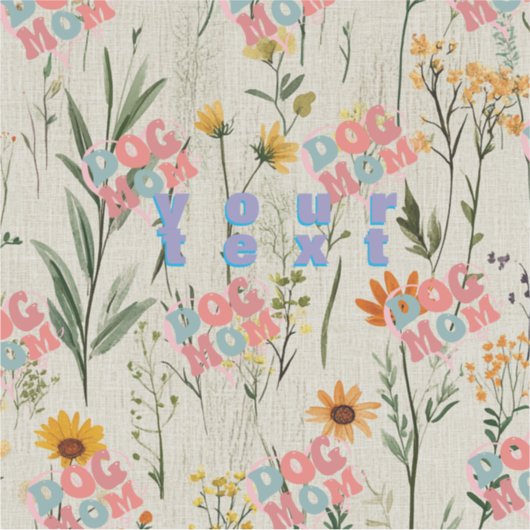 Hondenmoeder Bloemen Sticker (Voorkant)