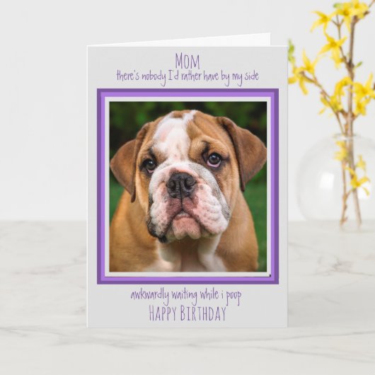 Hondenmoeder Grappig Happy Birthday Schattigee hon Kaart (Gele Bloem)