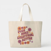 Hondenmoeder hondenliefhebber groovy herbruikbaar grote tote bag (Achterkant)