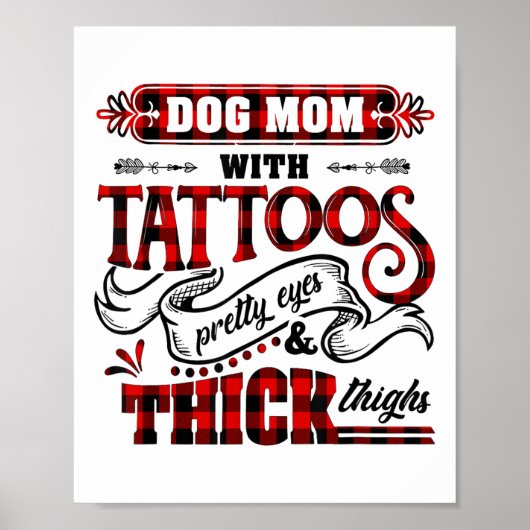 Hondenmoeder met Tattoos ogen en dikke dingen Poster (Voorkant)
