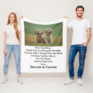 Hondenmoeder Moeders Gepersonaliseerd Foto Moeder  Fleece Deken
