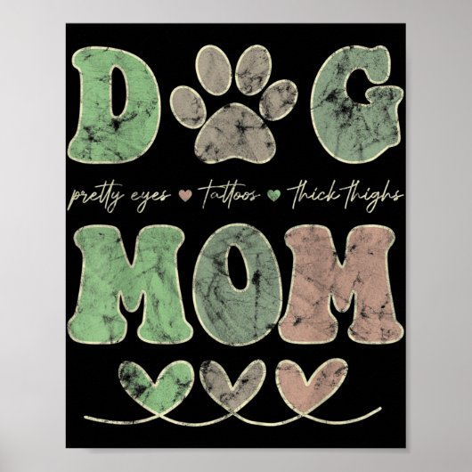 Hondenmoeder Oog Tattoos Dikke Dijbeen Grappig Poster (Voorkant)