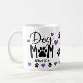 Hondenmoeder Paws Paarse Hart Gepersonaliseerde Fo Koffiemok (Links)