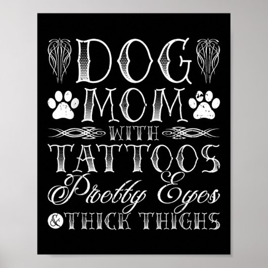 Hondenmoeder Tattoos ogen en dikke dijen Poster (Voorkant)