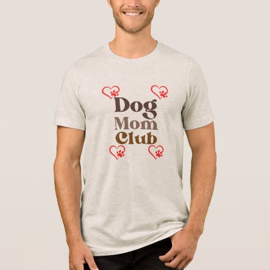 Hondenmoederclub Tri-Blend Shirt (Voorkant)