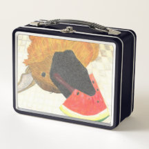 Hondenmond en watermeloen metalen lunchbox