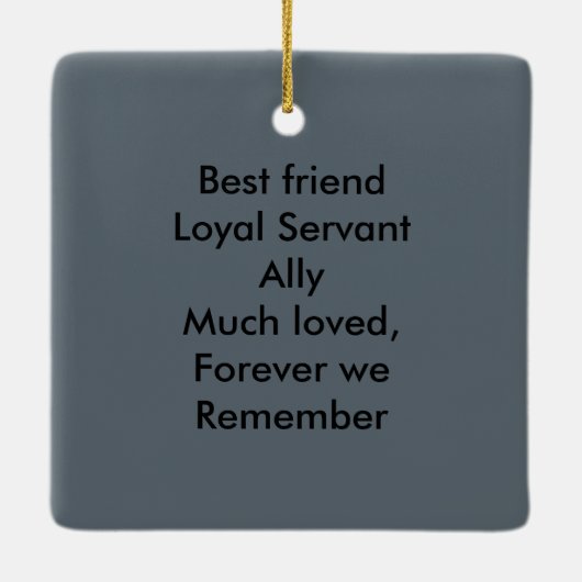 Hondenmonument - gepersonaliseerd keramisch ornament (Achterkant)