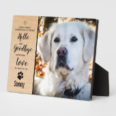 Hondenmonument Hondenfoto Houtnerf Aandenken Huisd Fotoplaat (Zijkant)