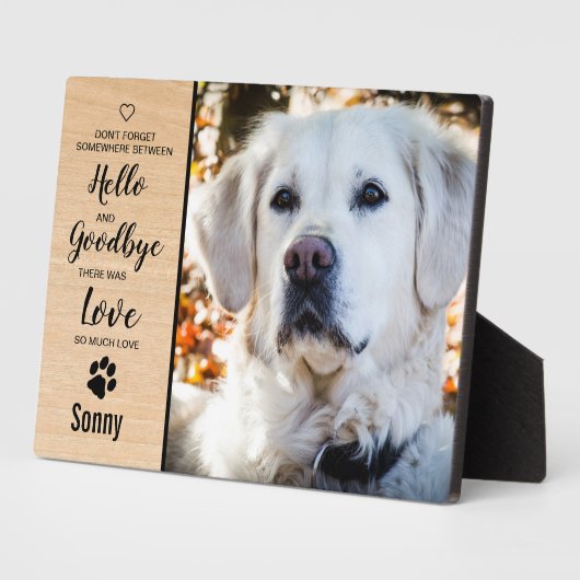 Hondenmonument Hondenfoto Houtnerf Aandenken Huisd Fotoplaat (Zijkant)