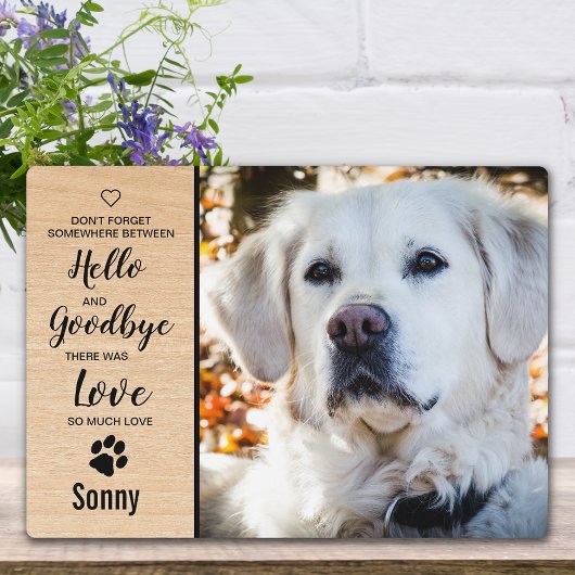 Hondenmonument Hondenfoto Houtnerf Aandenken Huisd Fotoplaat