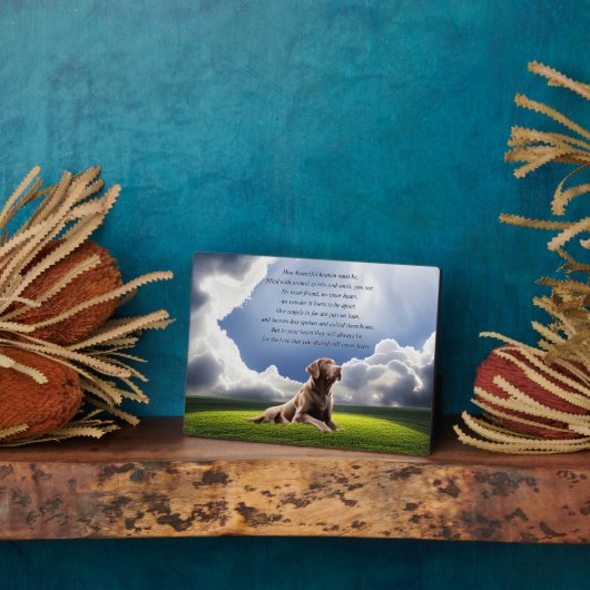 Hondenmonument met spiritueel gedicht Mooi! Fotoplaat (Zijkant)